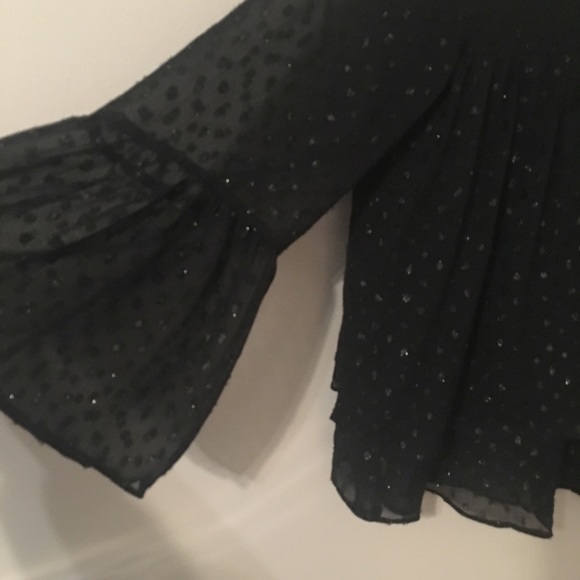 A. new. day sparkling sheer dot /bell sleeve tunic - Picture 2 of 5